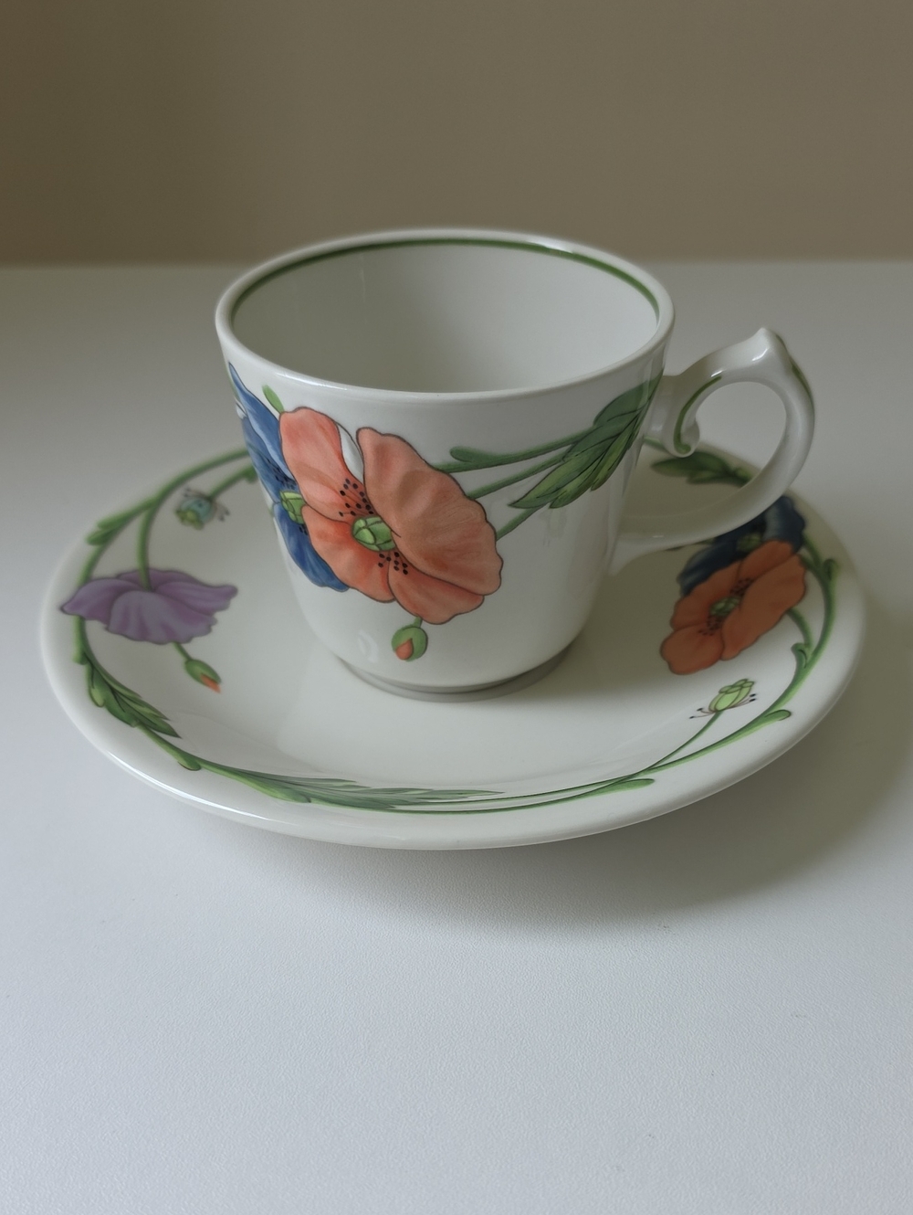 Villeroy & Boch Amapola Flat Cup and Saucer Set